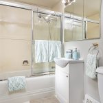 The bright upstairs full-bath serves the 2 bedrooms and has a south-facing window for plenty of natural light throughout the day. There is a walk-in hall closet next door for added storage.   