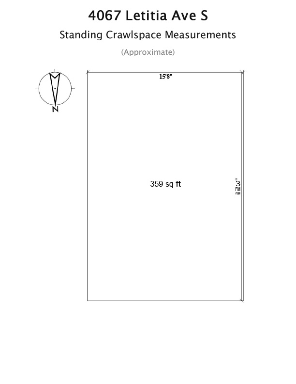 Standing Crawlspace_Approximate Measurements