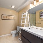 This large updated 3/4 bath serves the lower level.