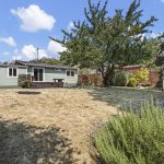 From the far end, the scale finally registers: a broad south-facing yard stretching out from the house and deck, with light lasting into the evening and a vacated alley behind adding extra buffer and privacy.