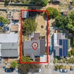 From directly overhead, the ownership proposition is obvious: a compact house occupying only part of its 5,000-SF lot, with most of the lot still open behind it. Future DADU? Buyer to verify future development possibilities under current code to their satisfaction.