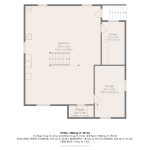 Approximate basement floor plan showing the open lower level, two semi-finished storage rooms, separate canning room and exterior access; dimensions are approximate.